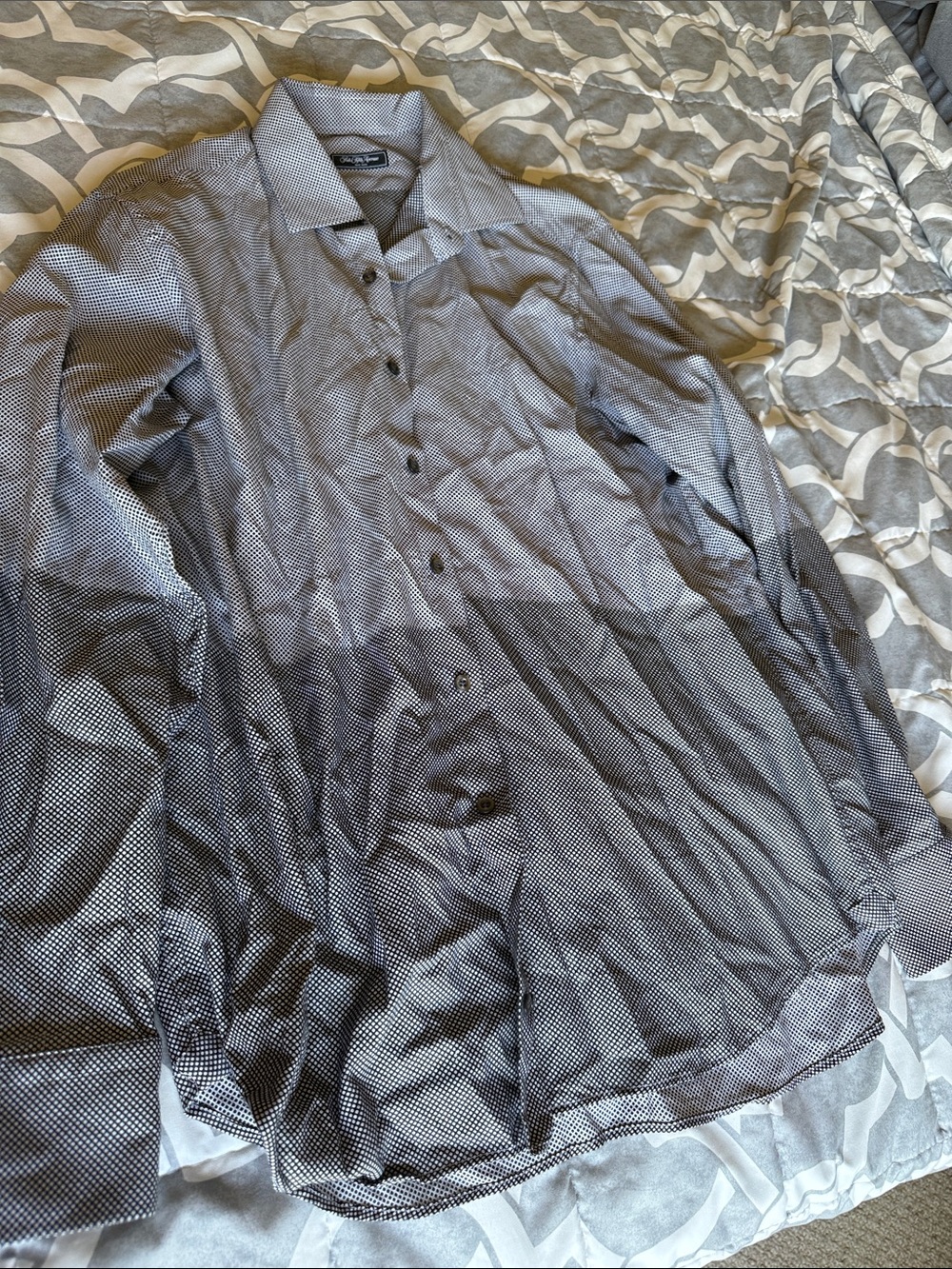 Saks Fifth Avenue Black Label Black & White Micro-Pattern Shirt Jacket